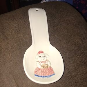Vintage Otagiri ceramic spoon rest with Mrs. Pig 🐷